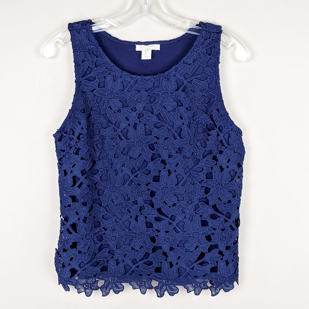 Saint Tropez West | Blue Lacy Top  E88